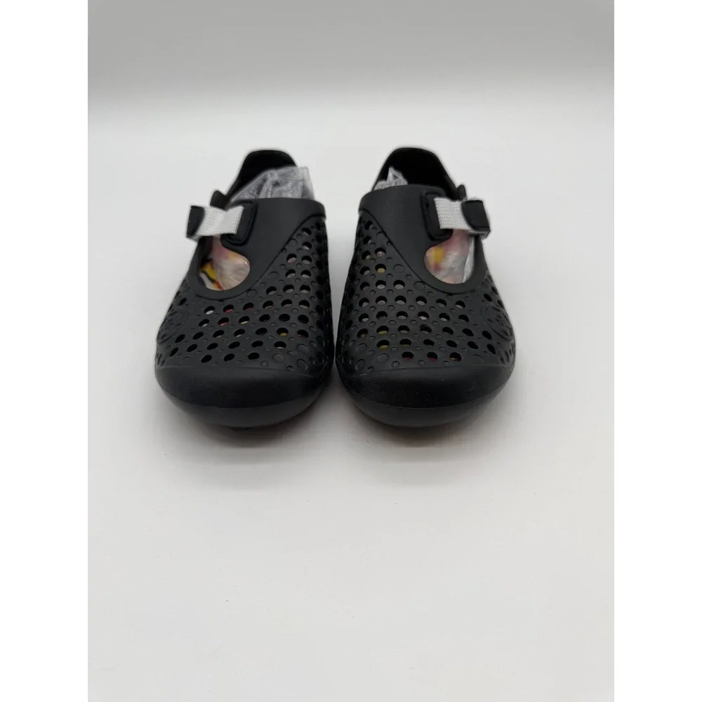 Kids Black Perforated EVA Water Shoes Slip On Flats Size 29 EU